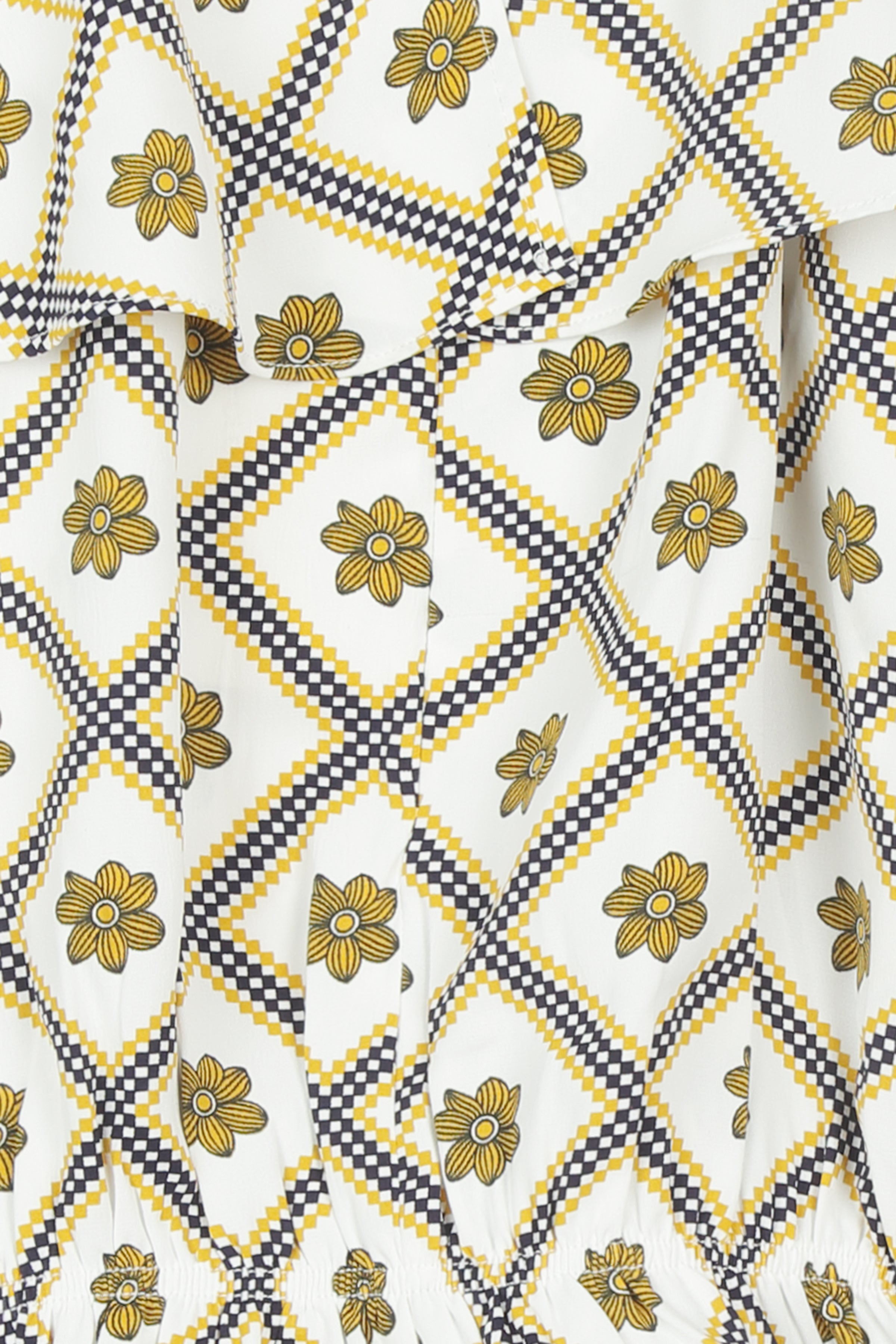 Floral Puff Sleeve Crop Top