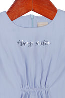 Sky Blue Frill Neck Top for Girls