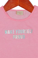 Pink Puff Sleeve Crop Top for Girls