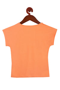 Girls Unite Slogan Crop Top – Peach