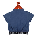 Girls Zipper Denim Top – Blue