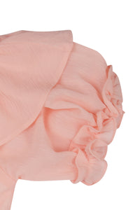 Peach Ruffle Sleeve Party Top for Girls