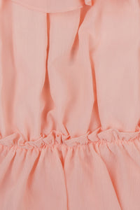 Peach Ruffle Sleeve Party Top for Girls