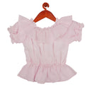 Pink Ruffle Sleeve Party Top for Girls