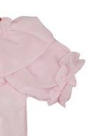 Pink Ruffle Sleeve Party Top for Girls
