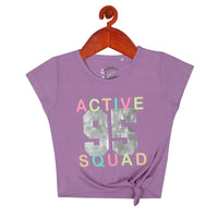 Lavender Printed Tie Knot Casual Top