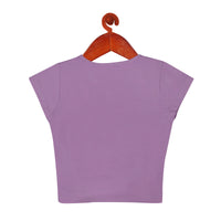 Lavender Printed Tie Knot Casual Top