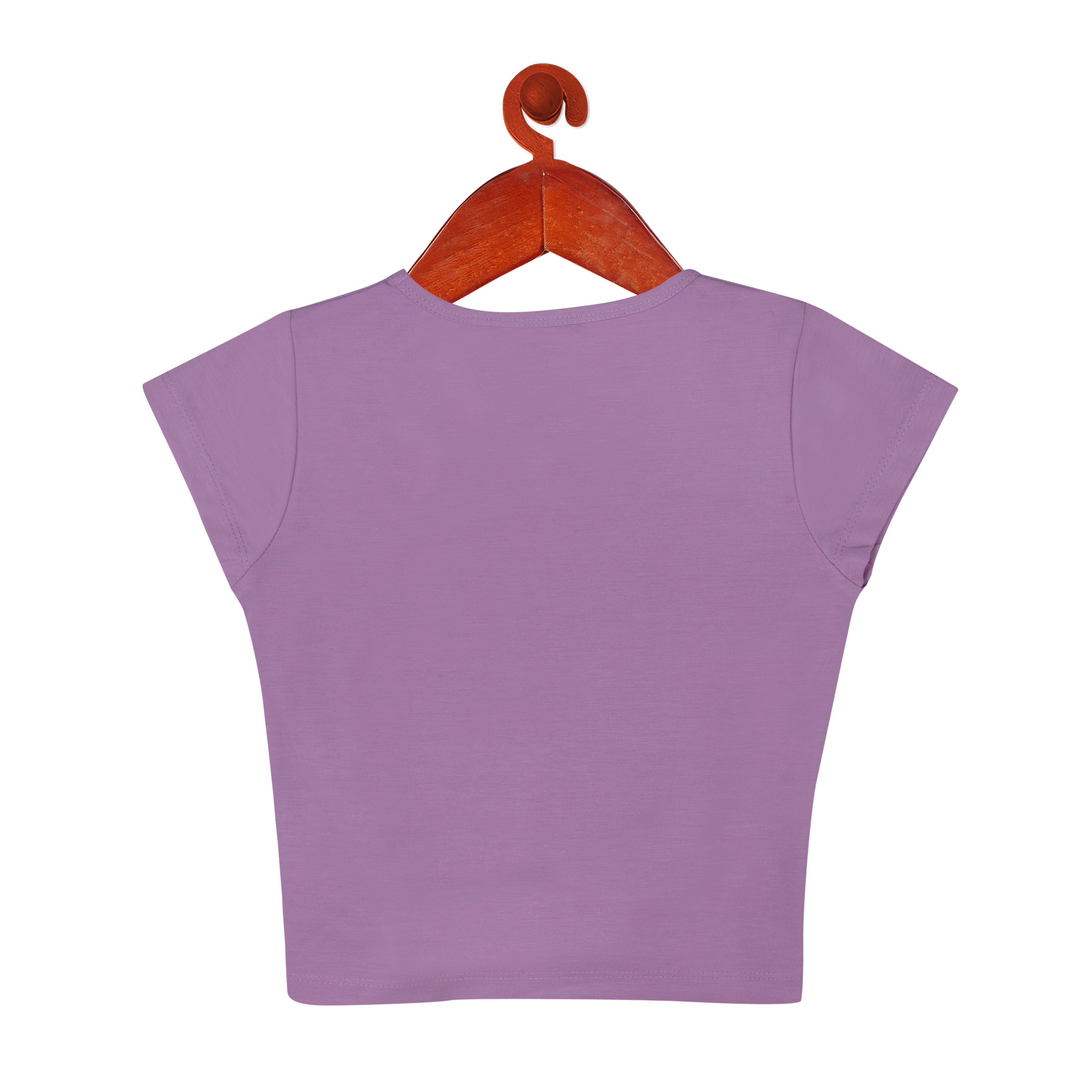 Lavender Printed Tie Knot Casual Top