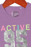 Lavender Printed Tie Knot Casual Top