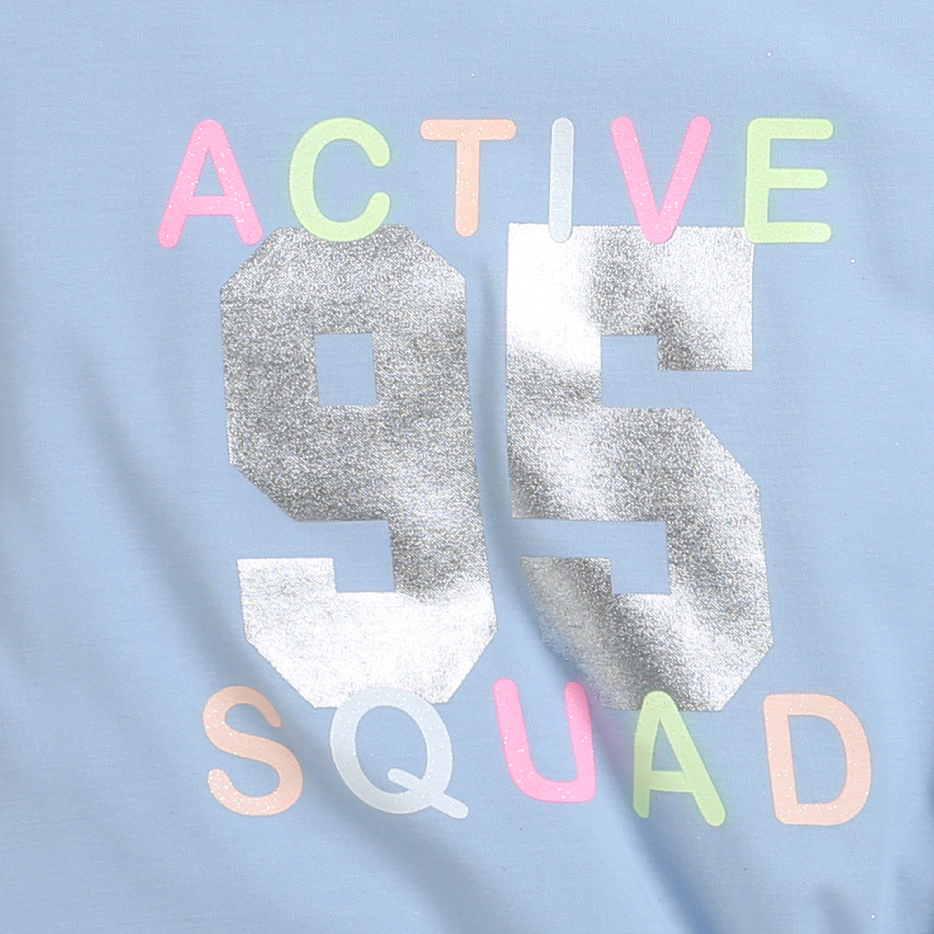 Sky Blue Printed Tie Knot Top for Girls