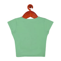 Mint Green Printed Tie Knot Casual Top