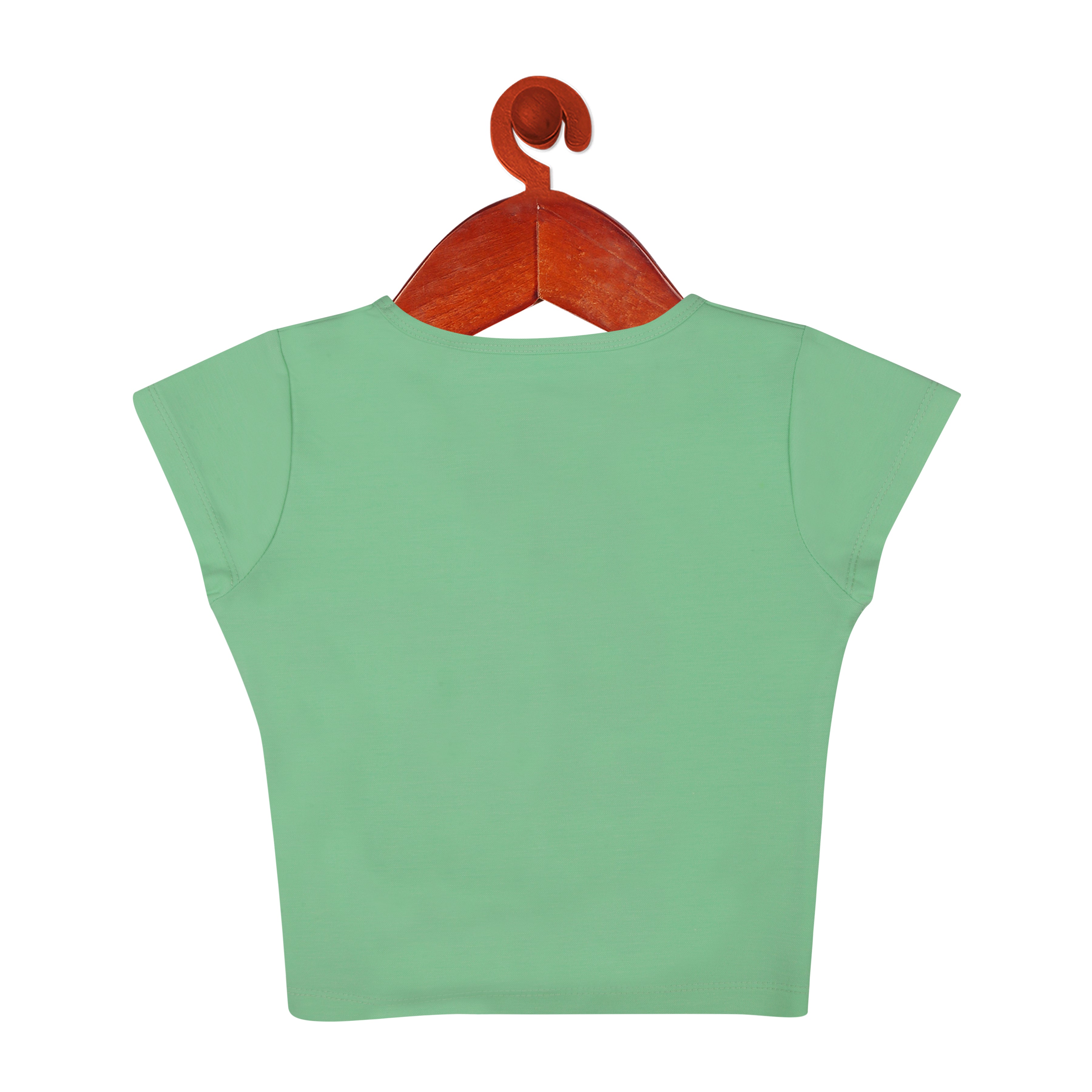 Mint Green Printed Tie Knot Casual Top