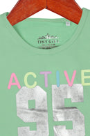 Mint Green Printed Tie Knot Casual Top