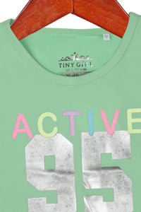 Mint Green Printed Tie Knot Casual Top