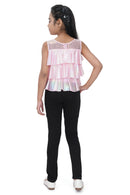 Pink Layered Frill Party Top for Girls