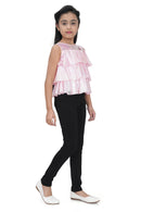Pink Layered Frill Party Top for Girls