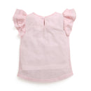 Orange "YAY" Ruffle Sleeve Top for Girls