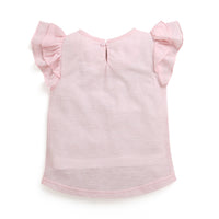 Orange "YAY" Ruffle Sleeve Top for Girls