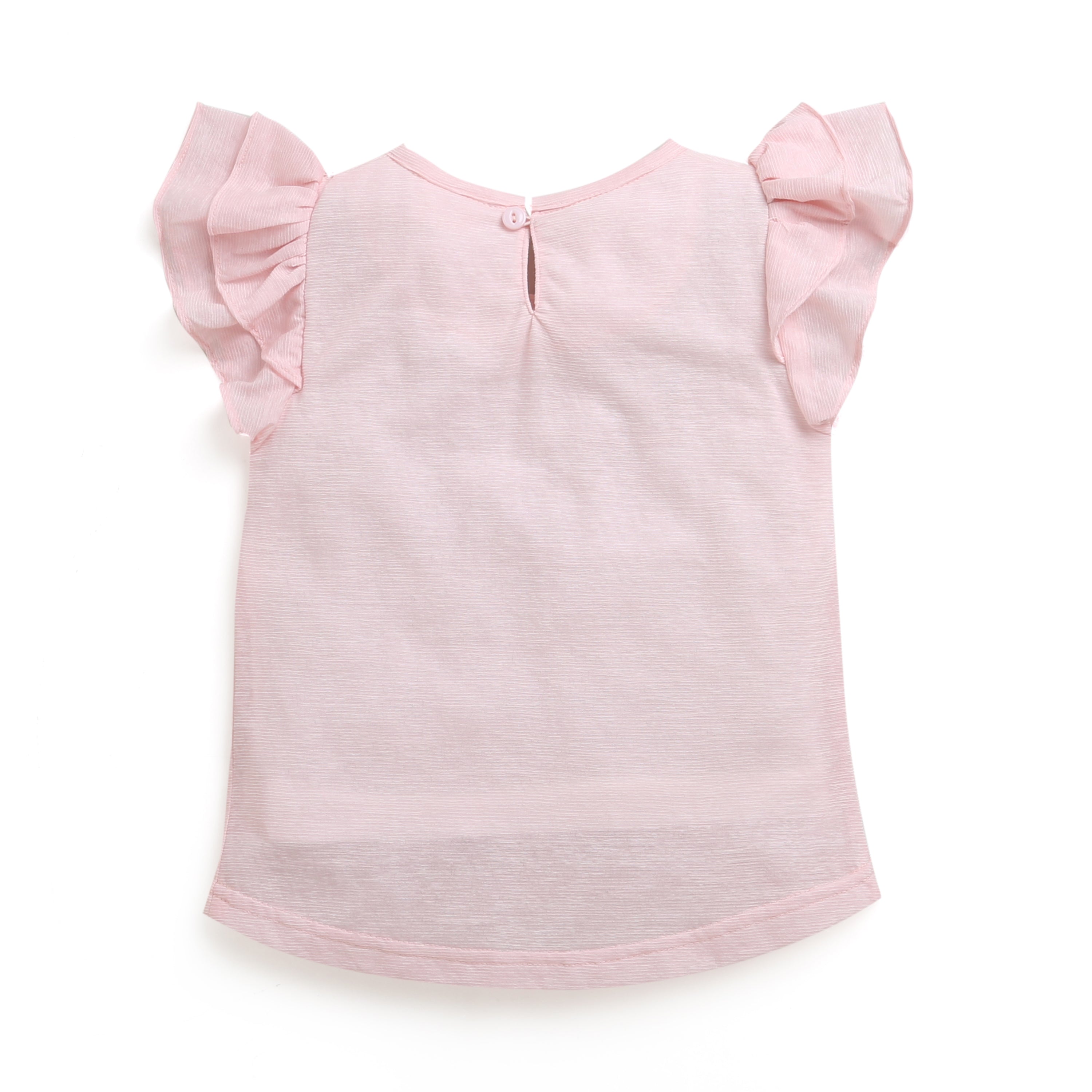 Orange "YAY" Ruffle Sleeve Top for Girls