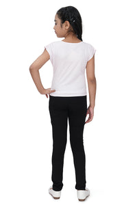 Pink Heart Print Casual Top for Girls