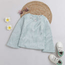 Tiny Girl Mint Floral Full Sleeve Top for Girls