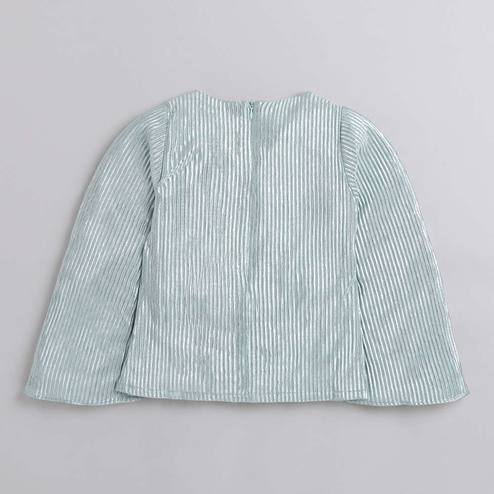 Tiny Girl Mint Floral Full Sleeve Top for Girls