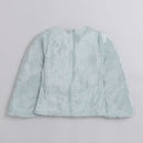 Tiny Girl Mint Floral Full Sleeve Top for Girls