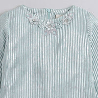 Tiny Girl Mint Floral Full Sleeve Top for Girls