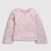 Tressel Peach Printed Knit Top for Girls – Everyday Comfort Wear