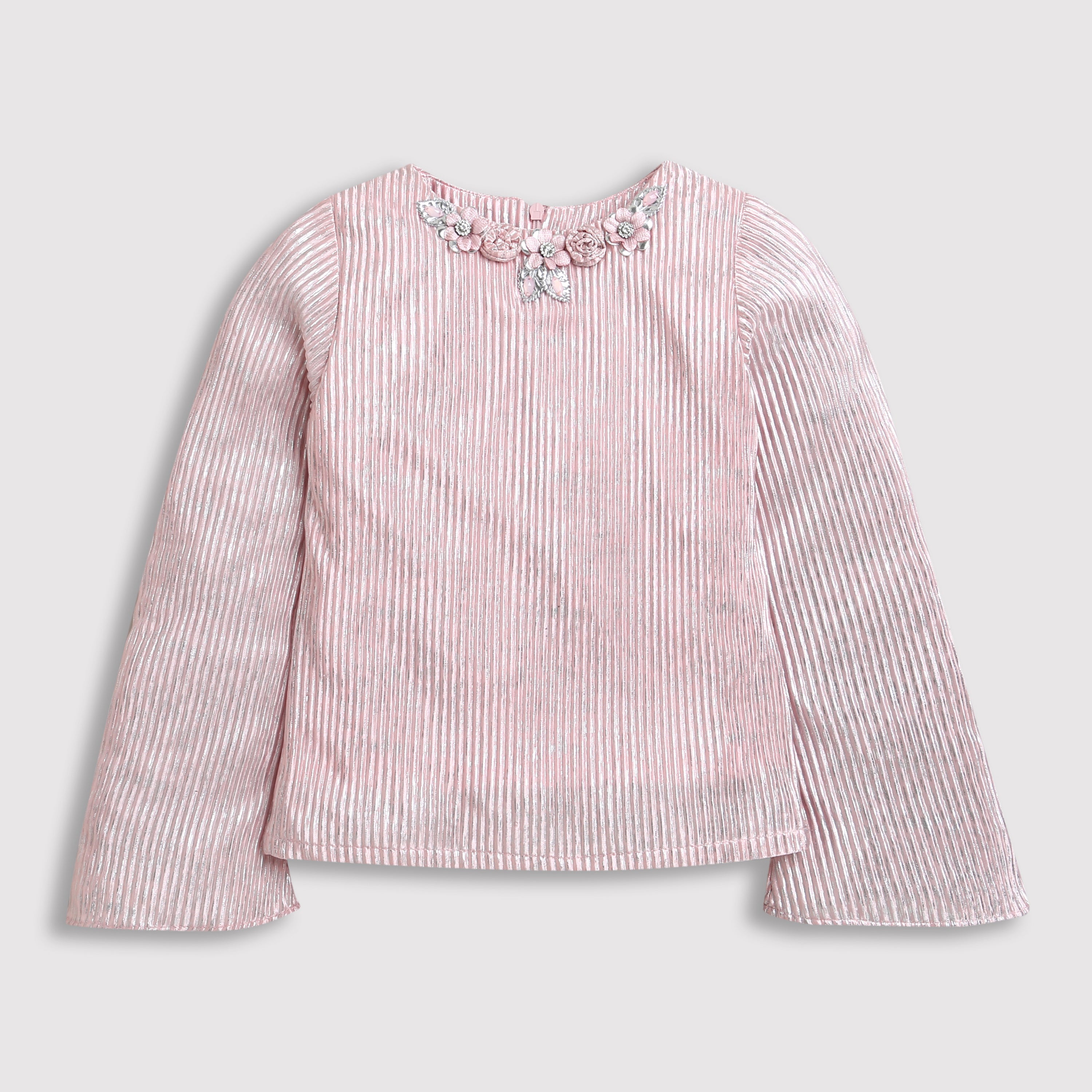 Tressel Peach Printed Knit Top for Girls – Everyday Comfort Wear