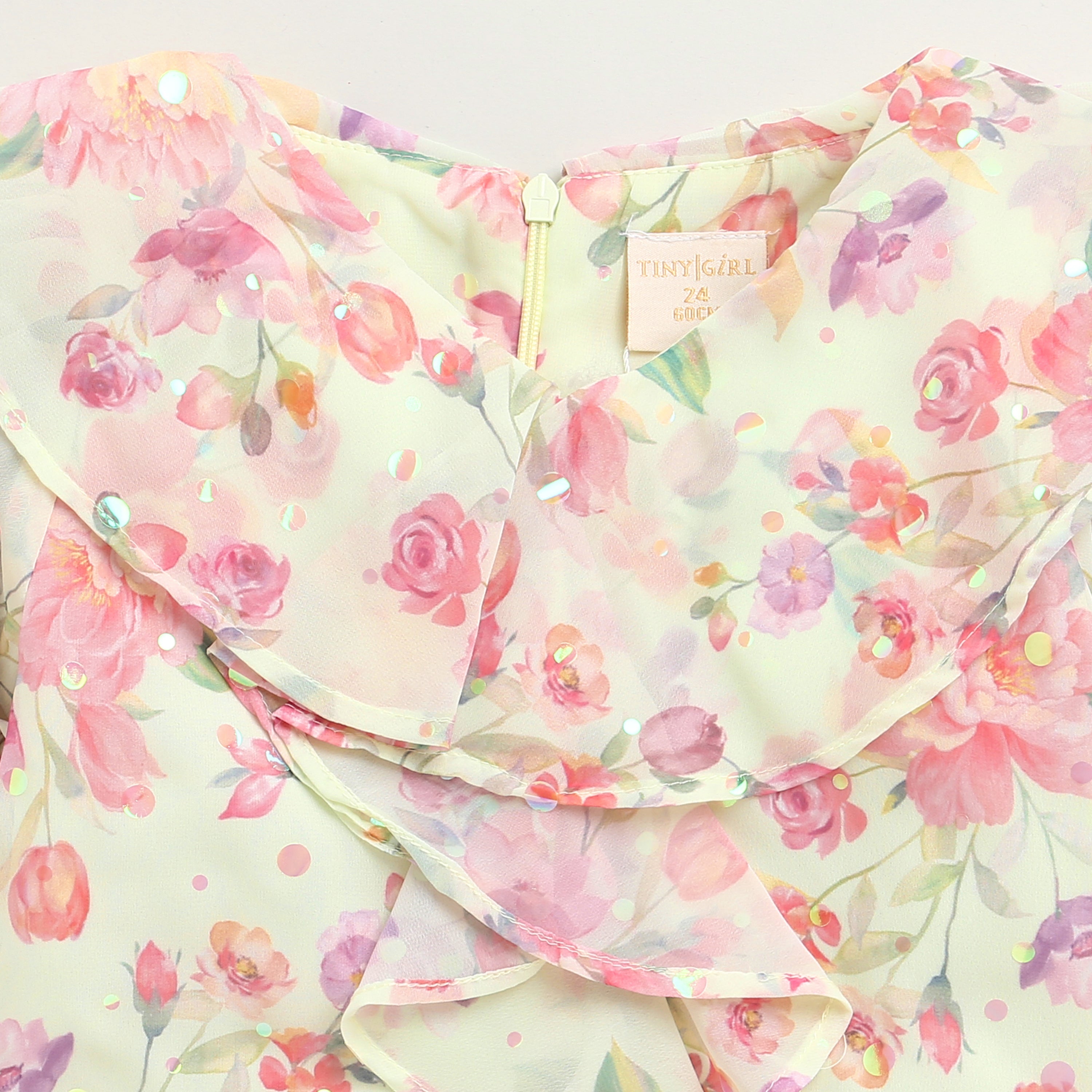 Tiny Girl Yellow Floral Layered Top – Cute Kids Top