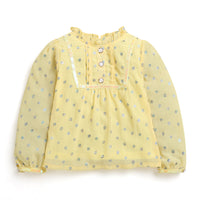 Tiny Girl Yellow Floral Long Sleeve Top – Lightweight Kidswear