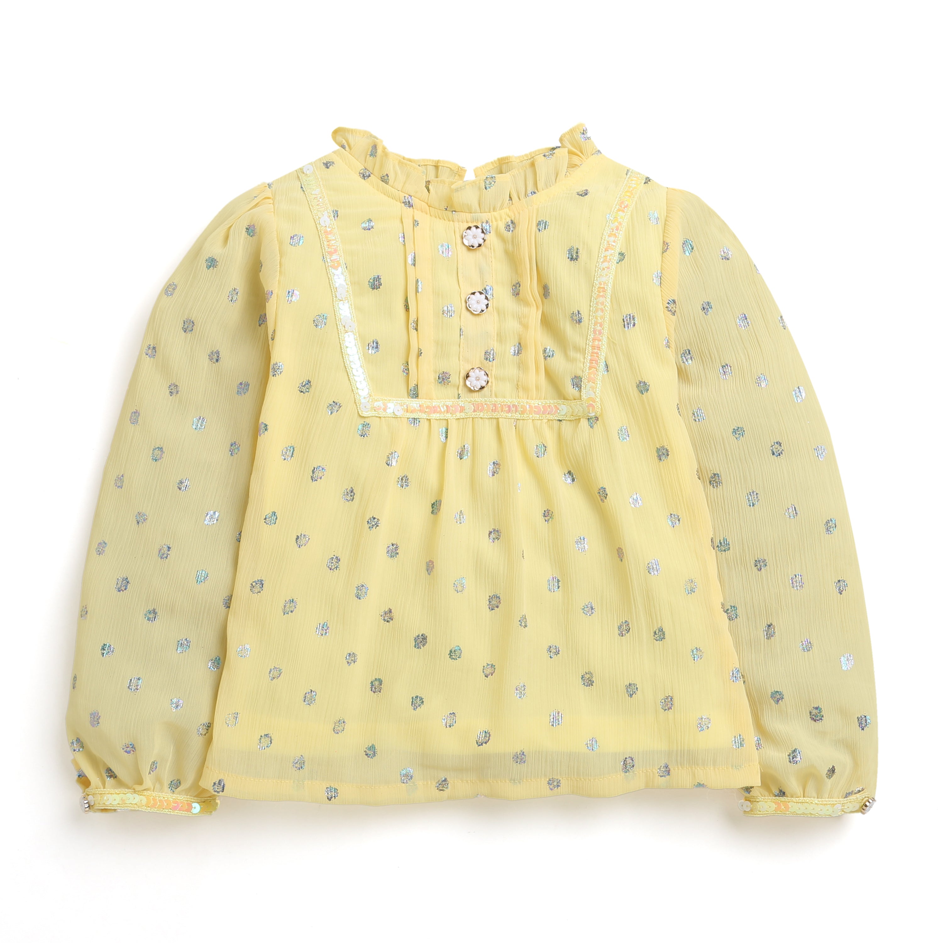 Tiny Girl Yellow Floral Long Sleeve Top – Lightweight Kidswear