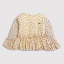Tressel Yellow Floral Peplum Top for Girls – Trendy Kidswear