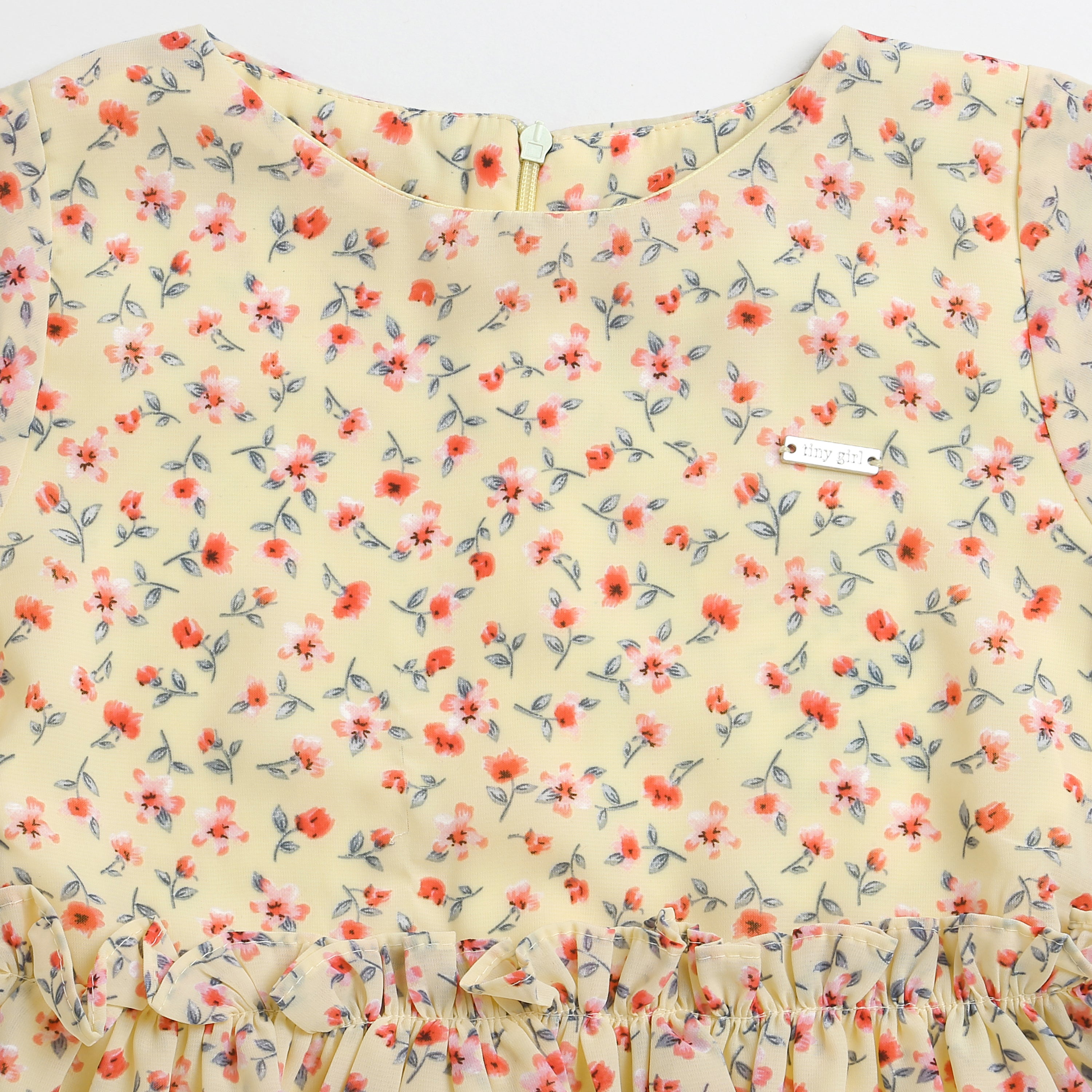 Tressel Yellow Floral Peplum Top for Girls – Trendy Kidswear