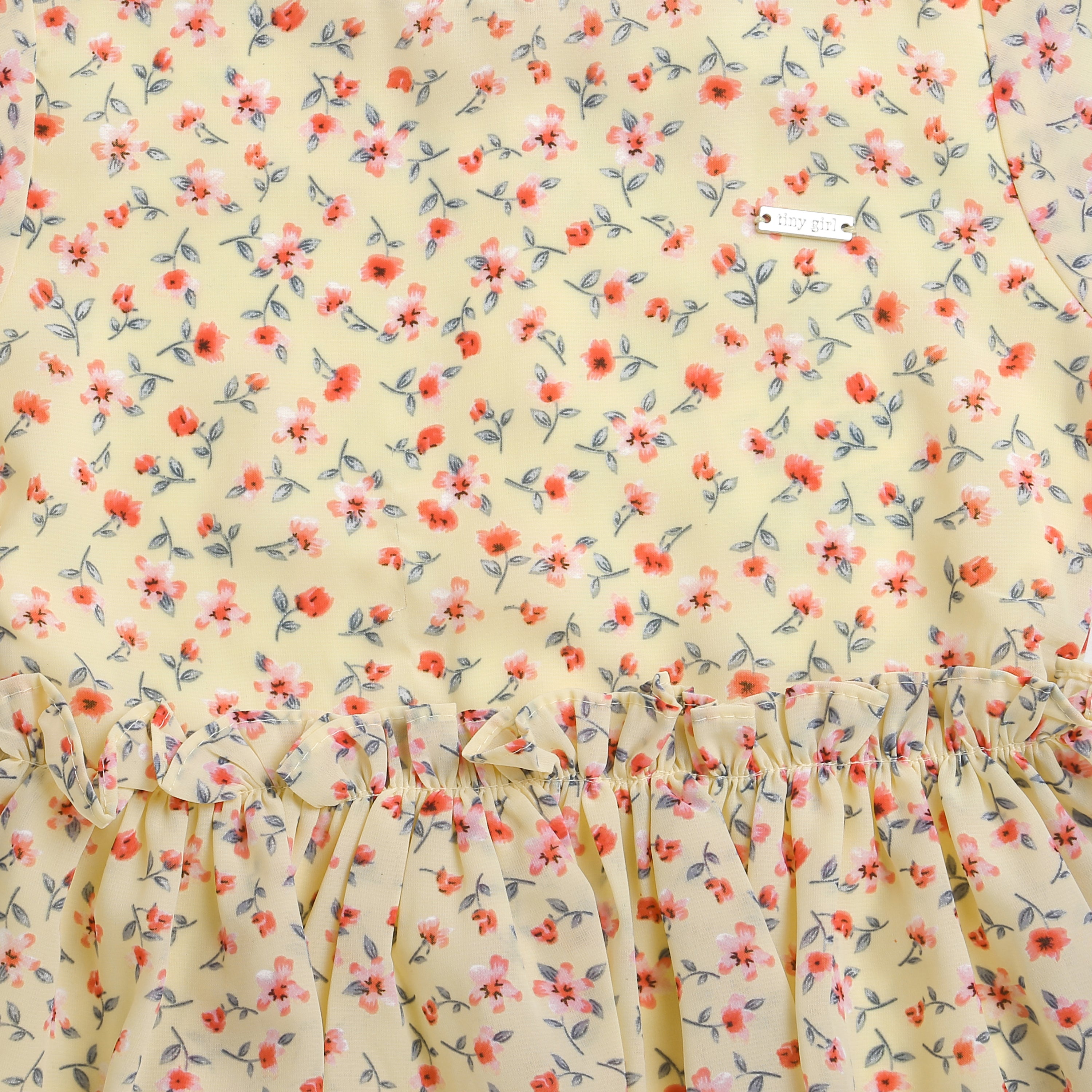 Tressel Yellow Floral Peplum Top for Girls – Trendy Kidswear