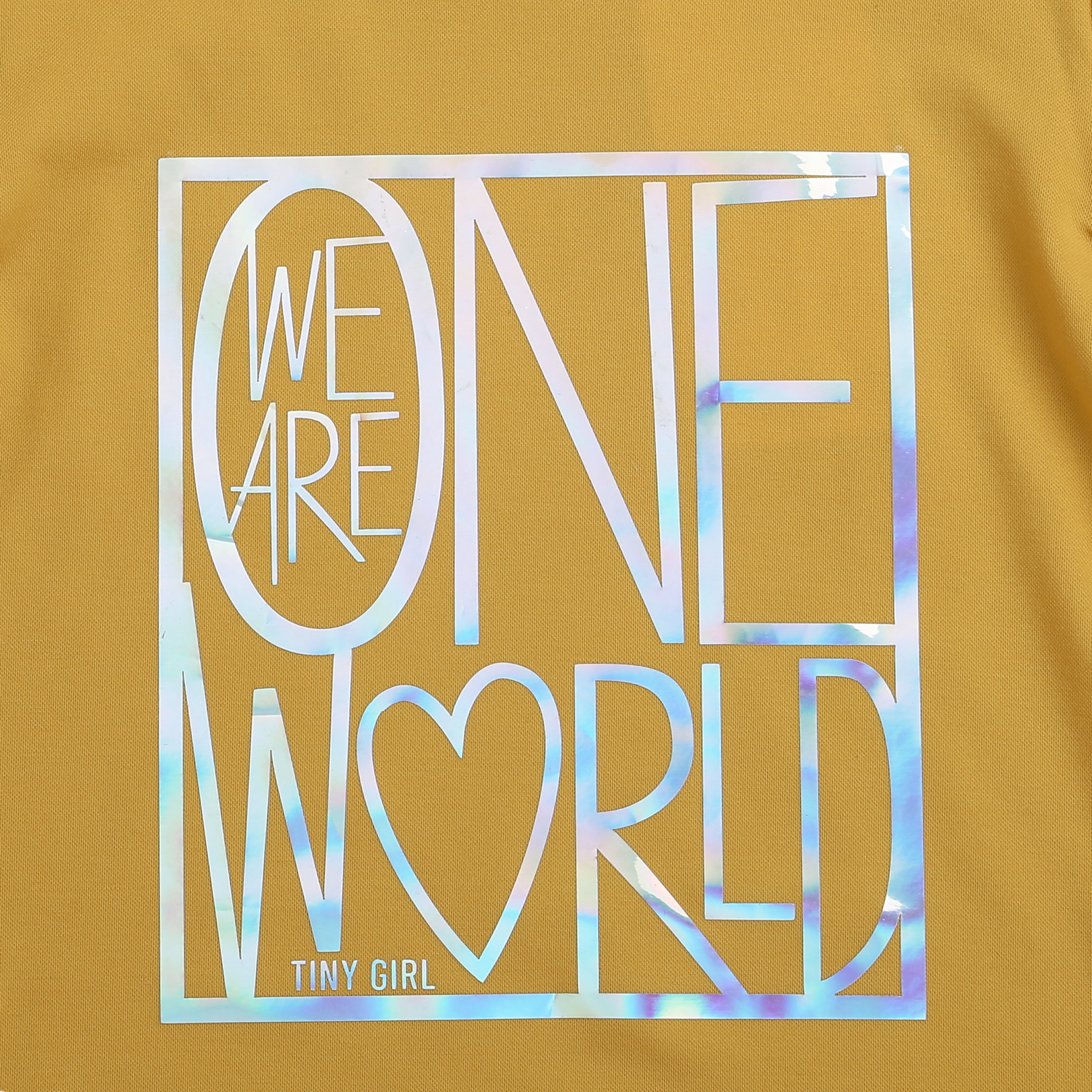 Tiny Girl Mustard Graphic Full-Sleeve Tee for Girls