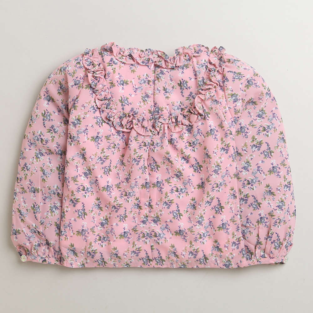 Tressel Pink Floral Hoodie Jacket for Girls