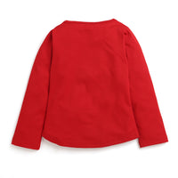 Tiny Girl Red Full Sleeve Graphic Top for Girls