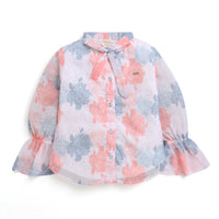 Tiny Girl Floral Bell Sleeve Top for Girls