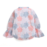 Tiny Girl Floral Bell Sleeve Top for Girls