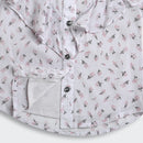 Tiny Girl White Polka Frill Collar Shirt for Girls