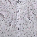 Tiny Girl White Polka Frill Collar Shirt for Girls