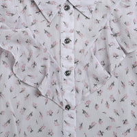 Tiny Girl White Polka Frill Collar Shirt for Girls