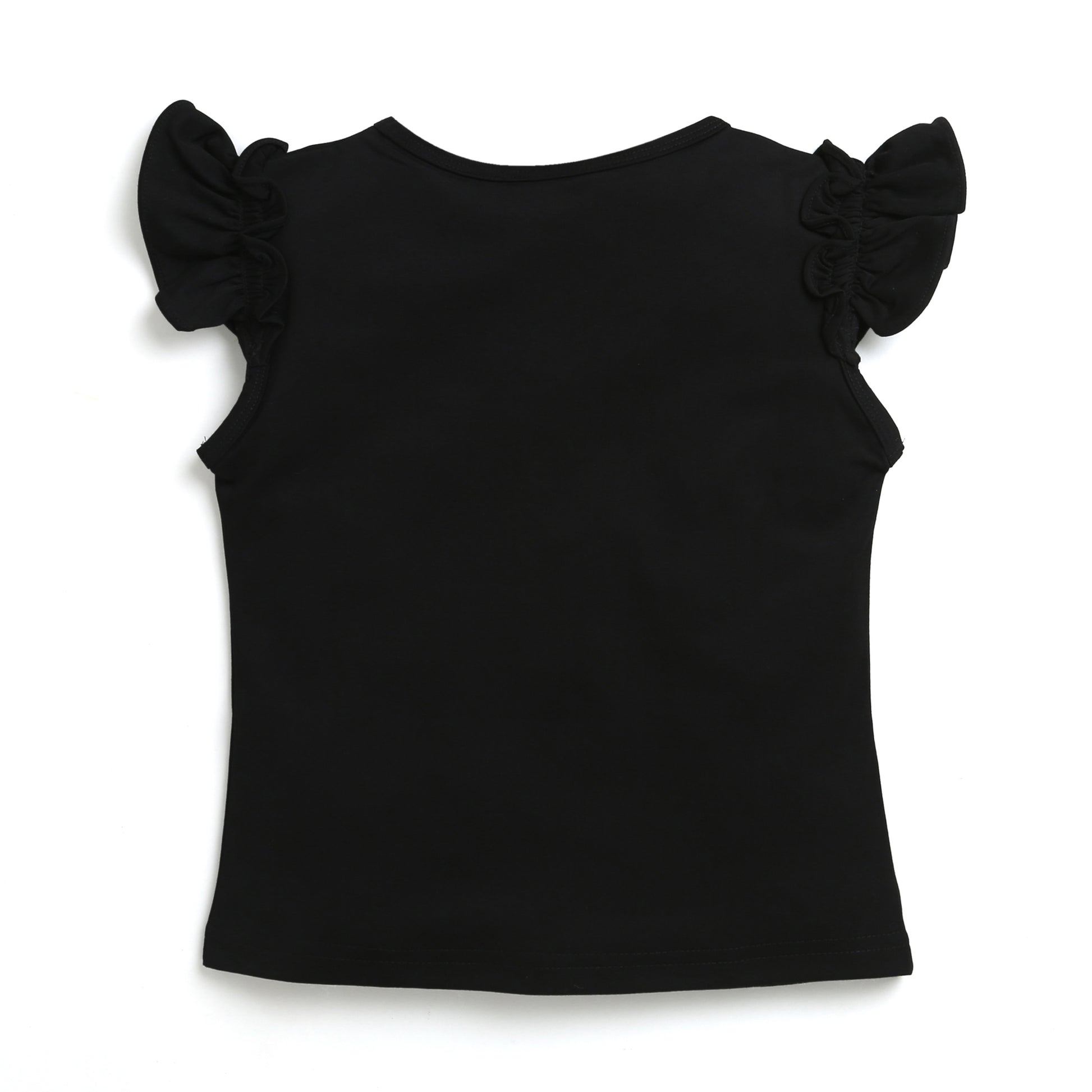 Frill Sleeves Top Adorn With Stud Work & Flower Handwork