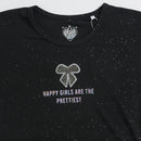 Tiny Girl Black Star Sparkle Top – Stylish Party Casual for Girls
