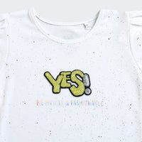 Tiny Girl White Graphic Puff Sleeve Top – Everyday Fashion Tee