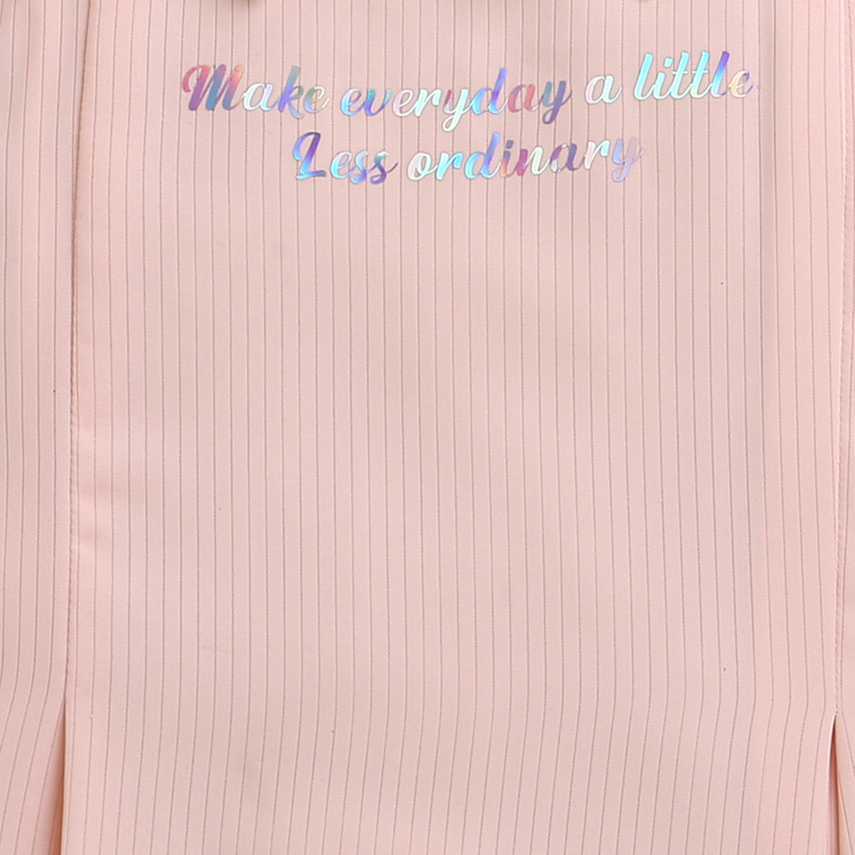 Girls Peach Ruffle Collar Top