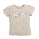 Tiny Girl Beige Cute Graphic Tee – Soft Casual Wear for Girls