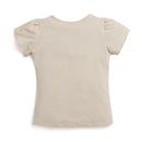 Tiny Girl Beige Cute Graphic Tee – Soft Casual Wear for Girls
